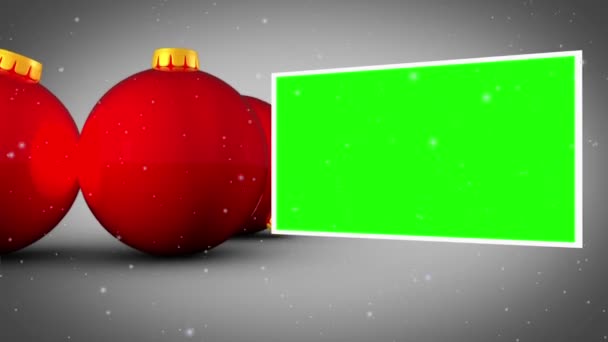 Red christmas balls animation — Stock Video