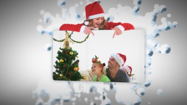 Animación navideña con niños — Vídeo de stock
