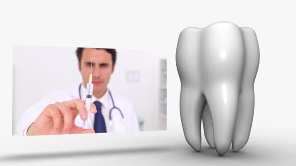 Montaggio di dentisti su sfondo bianco — Video Stock