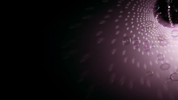 泡の浮遊付け回転ピカピカ ディスコ ボール — ストック動画