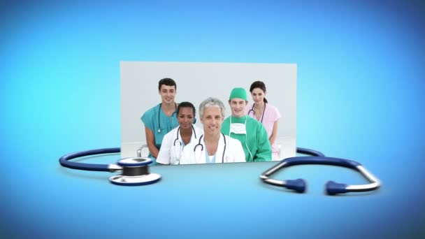 Montaggio del personale medico — Video Stock