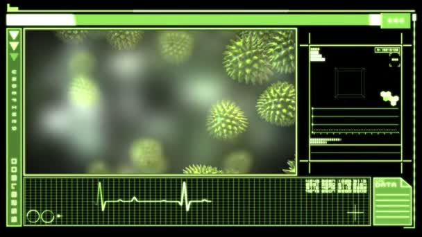 Interfaz digital que muestra virus — Vídeos de Stock
