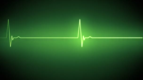Línea verde del monitor cardíaco — Vídeos de Stock