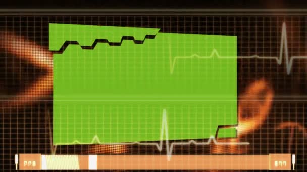 ECG cardíaco com espaço de cópia — Vídeo de Stock