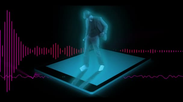 Tablet PC'de dansçı — Stok video