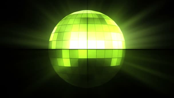 Зеленый диско-шар — стоковое видео