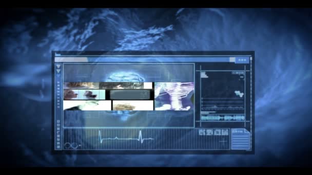 Montage d'interfaces médicales et clips de reseach — Video
