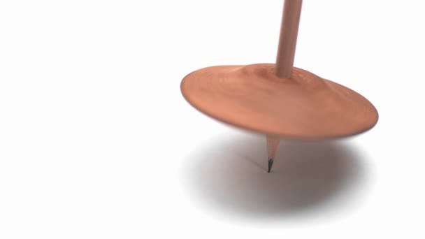 Pencil spinning top — Stock Video