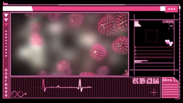 Medical digital interface showing virus — Stock Video