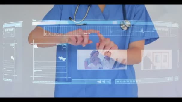 Docteur faisant défiler le menu vidéo interactif — Video