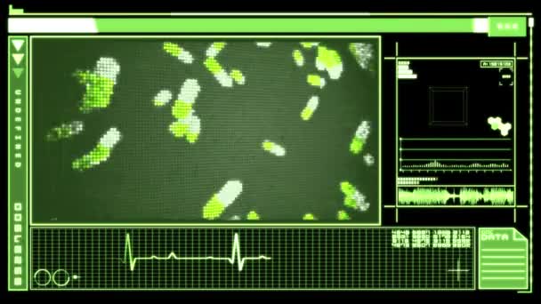 Interface numérique avec pilules tombantes — Video