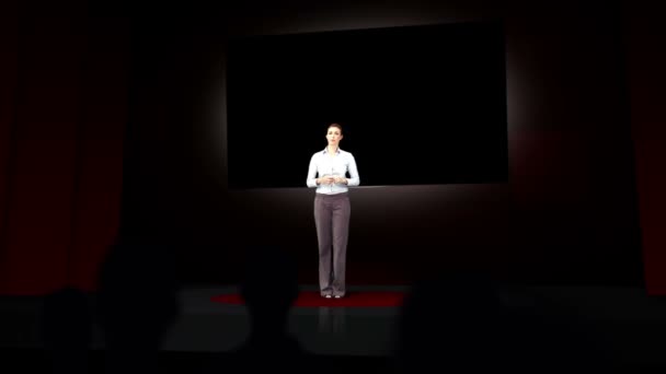 Businesswoman presenting chroma key — Stock Video