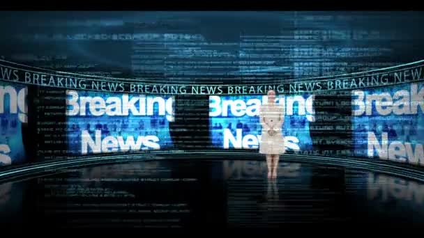 Woman reporting about breaking news — Stock Video