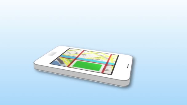 Usando o smartphone como um mapa interativo — Vídeo de Stock