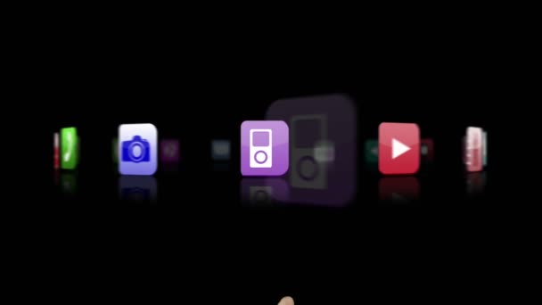 Interlocking application icons with different situations — Stock Video