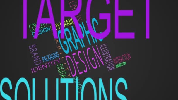 Grafikdesign Schlagworte Montage — Stockvideo