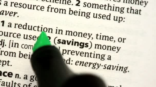 Besparingen gemarkeerd — Stockvideo