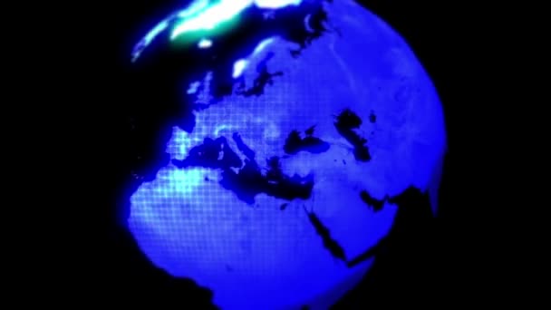 Animation of blue digital earth — Stock Video