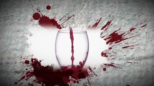 Animation of wine pouring into glass — Stock Video