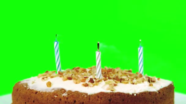 Birthday Kaarsen wordt geblazen — Stockvideo