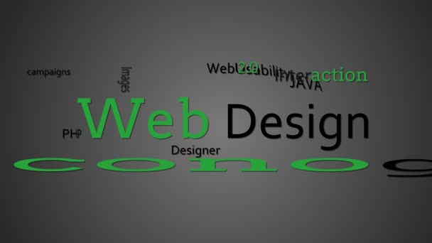 Termos de web design aparecendo juntos — Vídeo de Stock