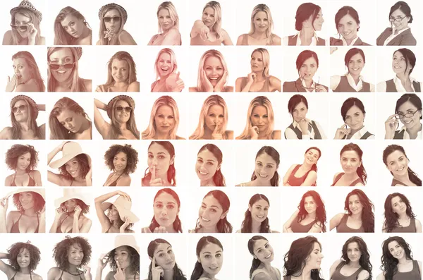Collage di diverse immagini di donne — Foto Stock