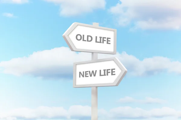 Old life and new life road sign — Stock Photo, Image