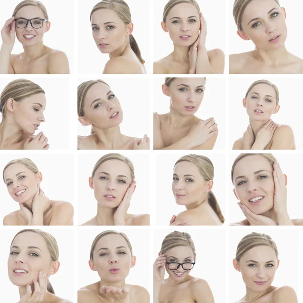 Collage of a beautiful blonde woman — Stock Photo, Image