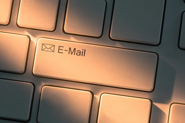 Keyboard with close up on e-mail button — Stock Photo, Image