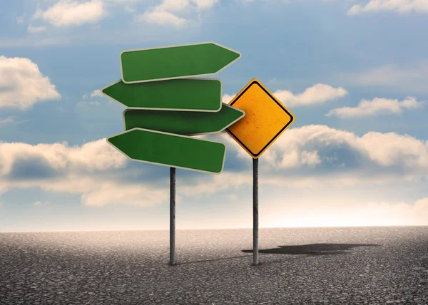 Two types of empty signposts — Stock Photo, Image