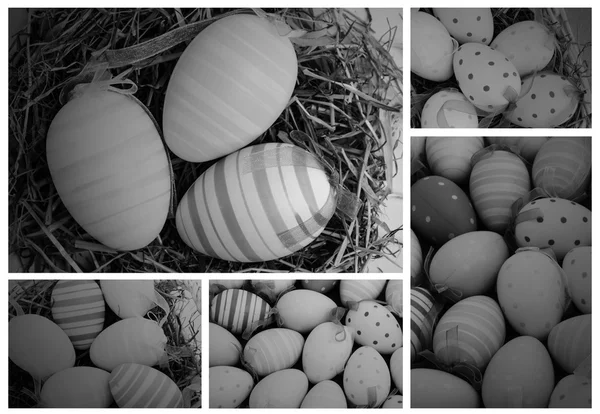 Collage of various pictures of easter eggs — Stock Photo, Image
