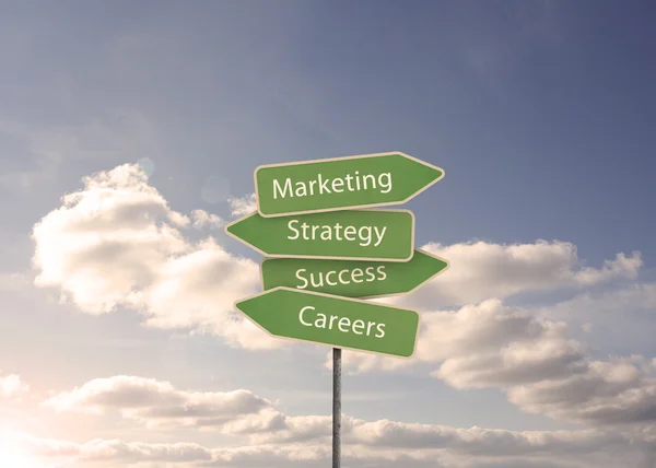 Marketing e strategia Road Sign — Foto Stock