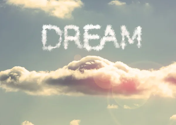 Wolken spelling uit droom — Stockfoto