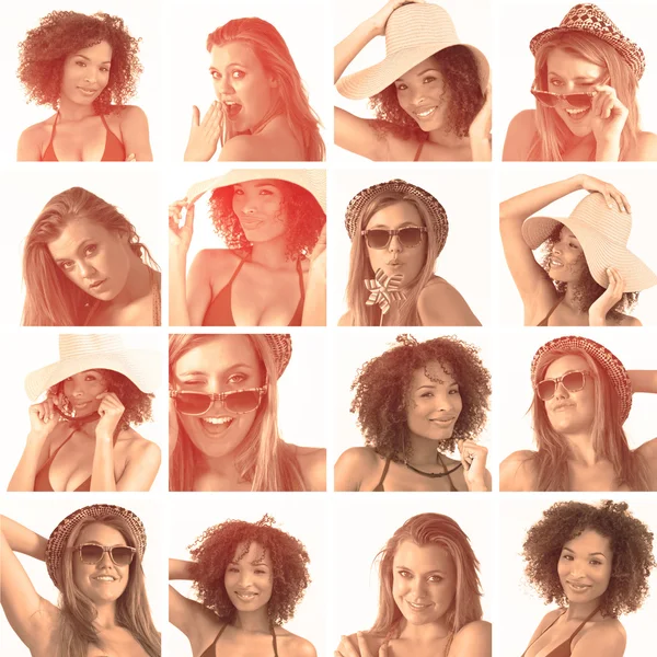 Collage of various pictures of woman — Stock Photo, Image