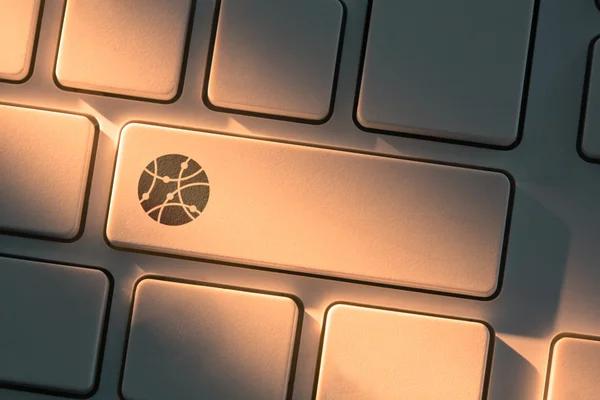 Keyboard with close up on connectivity button — Stock Photo, Image