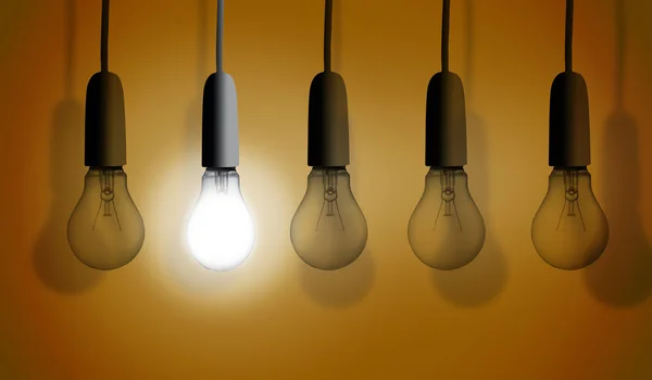 Second light bulb lighting — Stock Photo, Image