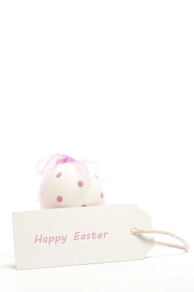 Paskalya yumurtası önünde etiketi — Stok fotoğraf