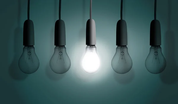 Light bulbs in row — Stock Photo, Image