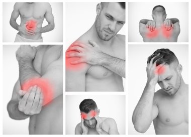 Pictures representing man with pain clipart