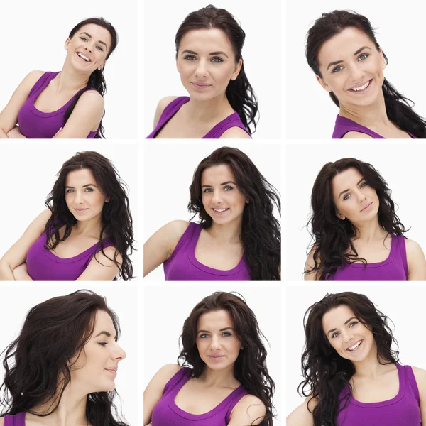 Collage of woman with curly hair — Stock Photo, Image