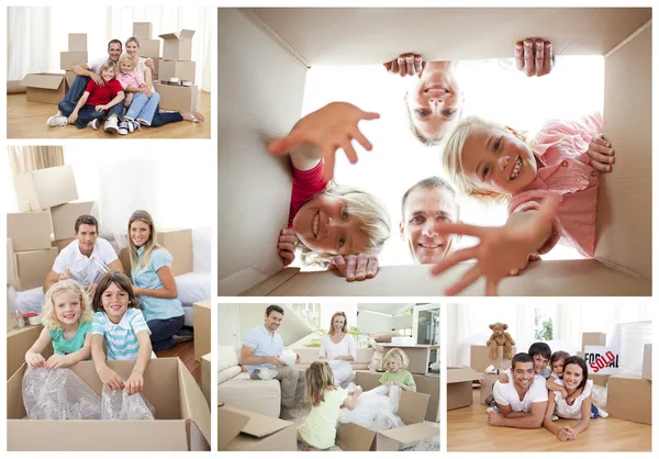 Collage di famiglie — Foto Stock