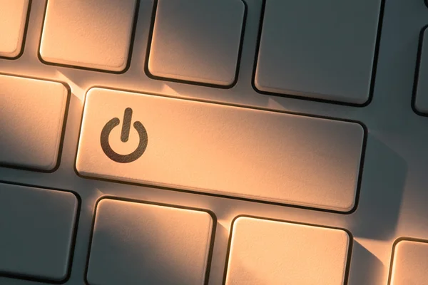 Keyboard with close up on power button — Stock Photo, Image