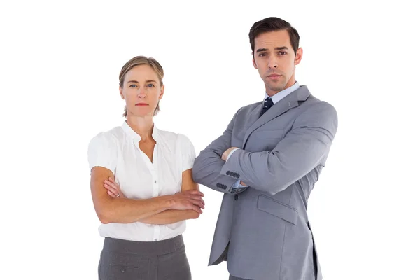 Serious co workers standing together — Stock Photo, Image