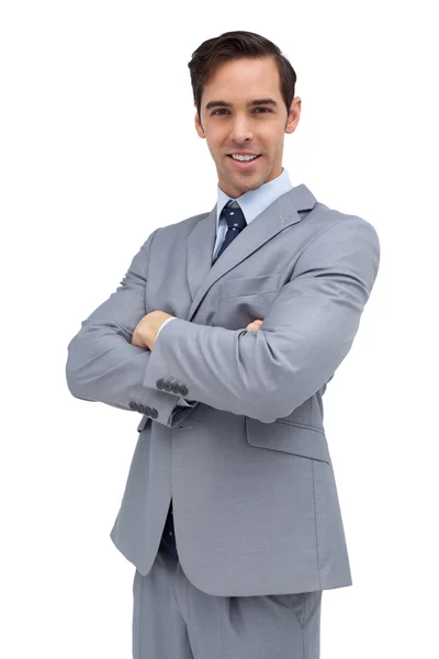 Smiling businessman looking at camera — Stock Photo, Image