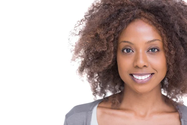 Smiling brunette woman standing — Stock Photo, Image