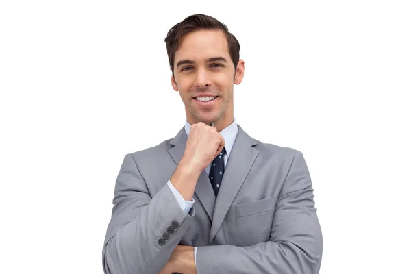 Smiling young businessman looking at the camera — Stock Photo, Image