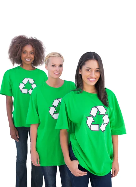 Three smiling enviromental activists — Stock Photo, Image