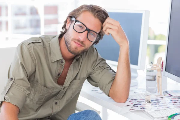 Portrait of handsome photo editor — Stock Photo, Image