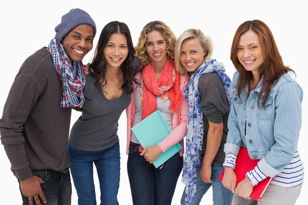 Fashionable students in a row — Stock Photo, Image