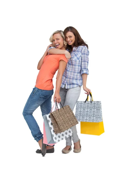 Two women with shopping bags — Stock Photo, Image